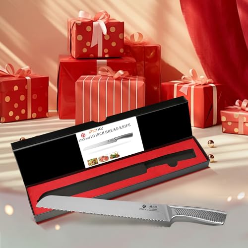 Imarku Bread Knife 10 Inch - Classic Silver High Carbon Stainless Steel