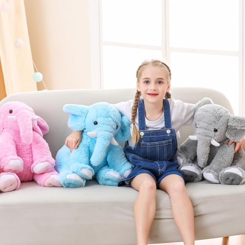 JellyMallow Gray Elephant Weighted Stuffed Animal 5 lbs, 16-Inch Plush Toy