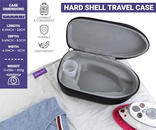 The Quilted Bear Mini Steam Iron Set - Black Travel & Quilting Iron with Case