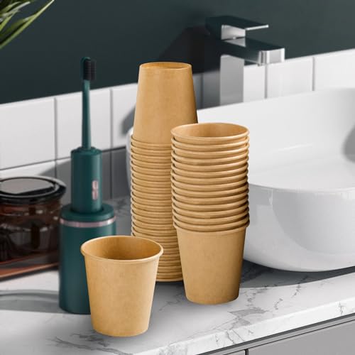 Clawsoff 1200 Pack 3oz Disposable Kraft Paper Cups - Eco-Friendly Bathroom & Party Drinkware Brown