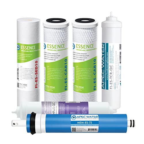 APEC Water FILTER-MAX-ESPH 1 Year Replacement RO Filter Set for 75 GPD Alkaline System - Model: ROES-PH75