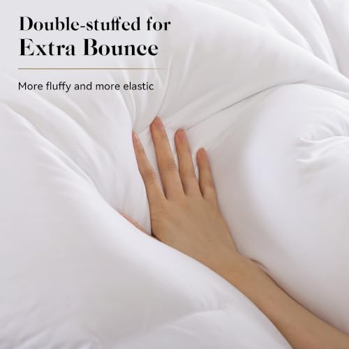 King Size Cloud-Like Fluffy Comforter Set - Solid White, 3 Pieces
