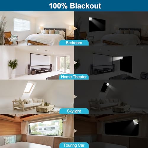 Blackout Curtains for Bedroom Portable Window Shades - 57W x 157L Black / Pack of 1