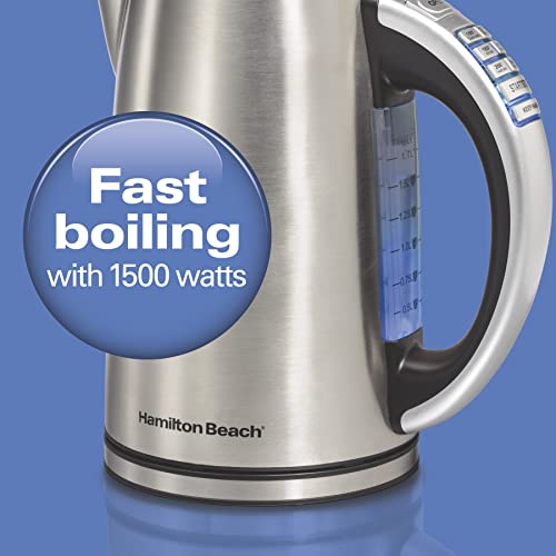 Hamilton Beach 1.8 Quart Electric Tea Kettle - 6 Temp Presets, Keep Warm & Fast Boil