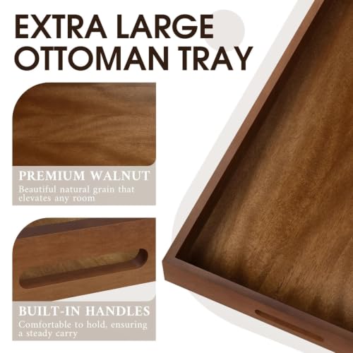Extra Large Wooden Ottoman Tray 36 x 12 Inches Black Walnut - Variation of THIS listing