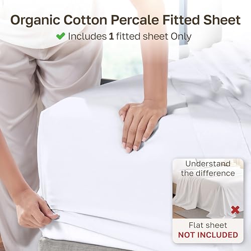 Organic Cotton King Fitted Sheet - Bright White, 15-inch Deep Pocket, GOTS Certified - Variation 01
