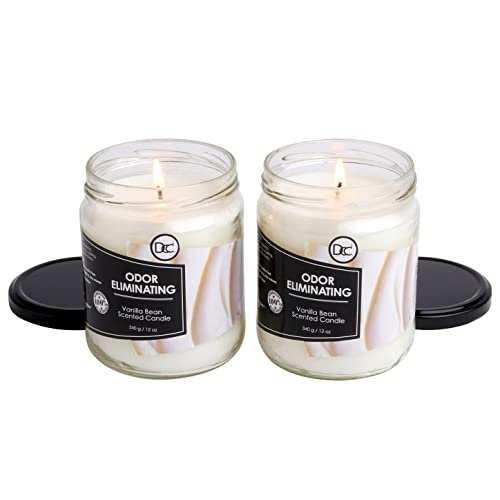Vanilla Scented Odor Eliminating Candle Set - 2 Pack, 80 Hour Soy Blend