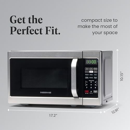 Farberware 0.7 Cu Ft Countertop Microwave Oven - 700W, Auto Cook, Child Lock, Stainless Steel Variation of THIS listing