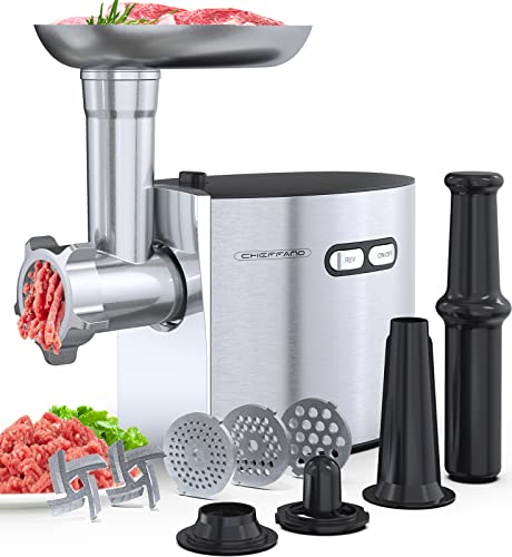 Electric Meat Grinder 2800W Max with Sausage Stuffer & Kubbe Kit - Silver MG097