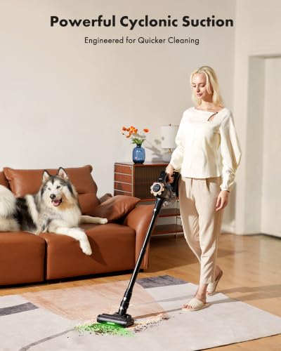 Trucozie 8-in-1 Cordless Stick Vacuum Cleaner Black – Lightweight, Powerful Suction, 45-Minute Runtime