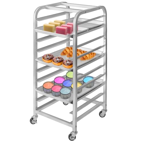 Lopeztek 10-Tier Sheet Pan Rack with Wheels for Home Kitchen Baking & Cooling - Variation: Rack