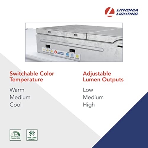 Lithonia Lighting 2x4 LED Troffer Light with Adjustable Lumens & Switchable CCT - 4000-6000 Lumens