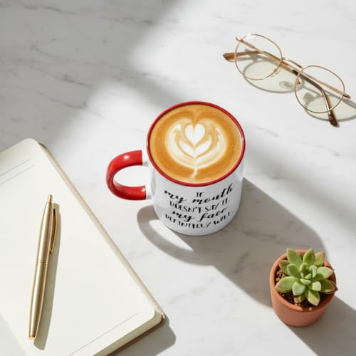 Funny Red Ceramic Coffee Mug 11 oz Gag Gift for Coworkers & Office - FUNNY KIDS' HOME