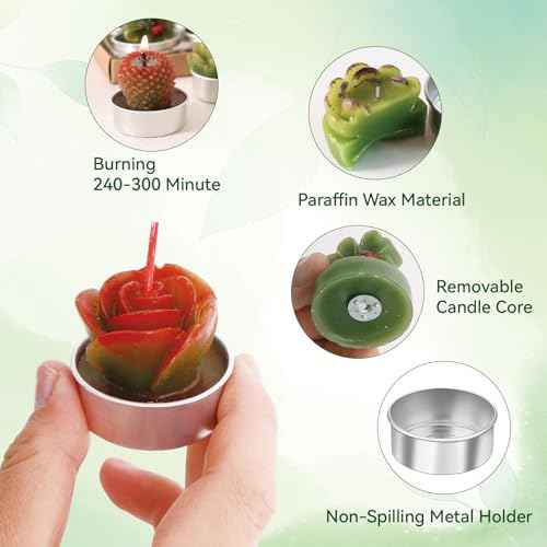 AIXIANG 6 Styles Succulent Tealight Candles Gifts for Home Decor,Mothers' Day, Halloween, Thanksgiving, Christmas