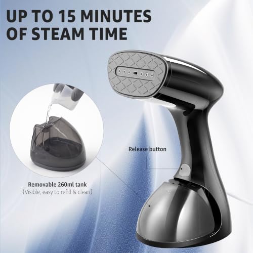REXYHOME 1400W Handheld Garment Steamer & Iron 2-in-1 for Wrinkle Removal