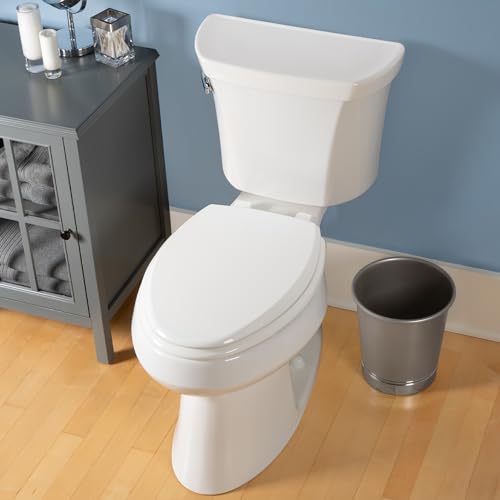 Mayfair Cassel Slow Close Elongated Toilet Seat - Easy Clean, Non Slip, Made in USA, Bone