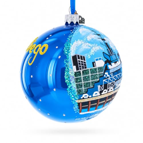 USS Midway Museum Glass Ball Christmas Ornament - Hand-Painted Holiday Decor