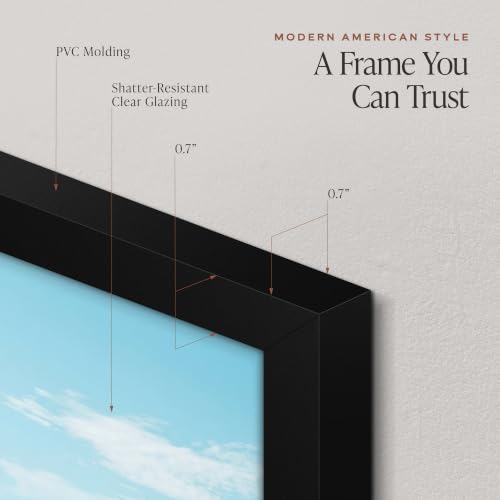 Americanflat 30x40 Poster Frame - Slim Black Molding - Vertical & Horizontal Wall Mount