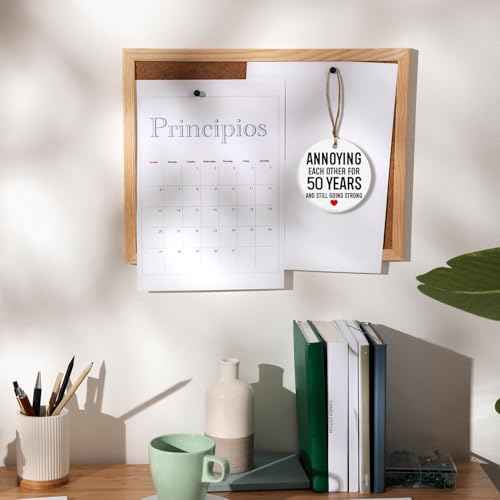 Funny 50th Anniversary Ornament, 50 Year Anniversary Wedding Gifts for Couples Him Her Wife Husband, Annoying Each Other for 50 Years Ceramic Christmas Xmas Ornament Keepsake Decorations