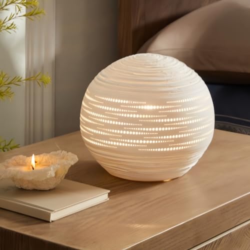 Large Handcrafted Ceramic Table Lamp - Modern Bedroom & Living Room Decor