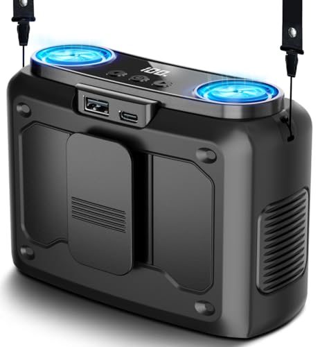 Chillgo 20000mAh Portable Personal Fan Black - 41H Runtime Dual Motor