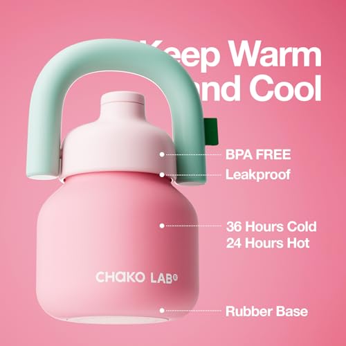 Pink & Red 33oz Insulated Water Bottle with Straw & Handle, Leakproof Flask