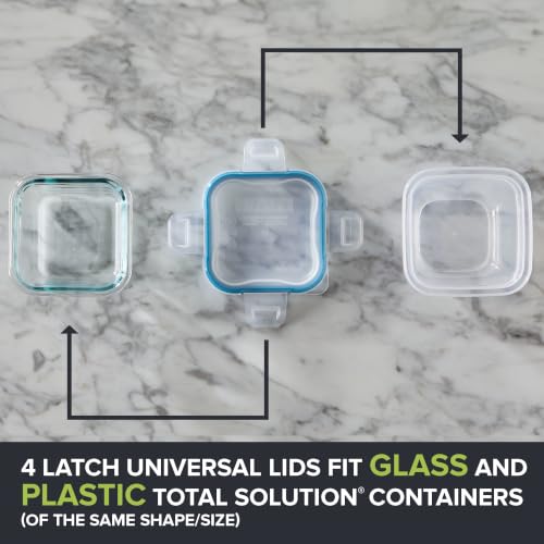 Glass & Plastic Food Storage Set 16-Pack Airtight Containers with Labels