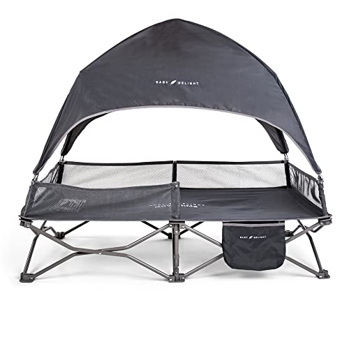 Baby Delight Go With Me Bungalow Deluxe Portable Toddler Travel Cot Grey