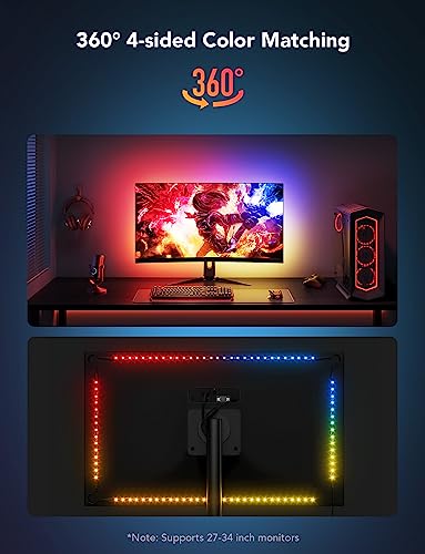Govee RGBIC Gaming Monitor Backlight Strip 5.9ft for 27-34 Inch PCs - Vibramatch Tech
