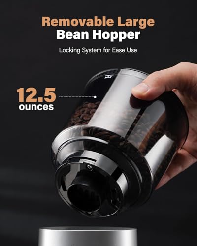Electric Conical Burr Coffee Grinder with 51 Settings & Timer