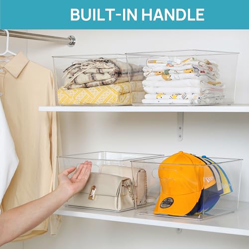 Vtopmart 10 Pack Extra Large 11x11 Clear Storage Bins - Cube Organizer