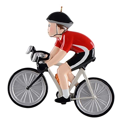 Personalized Bicycle Ornament - Christmas Rider Name Tag on Jersey