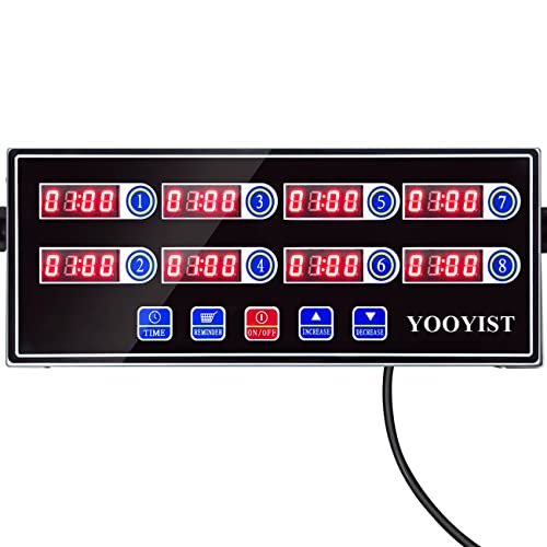 Commercial 8 Channel Digital Kitchen Timer Loud Alarm Cook