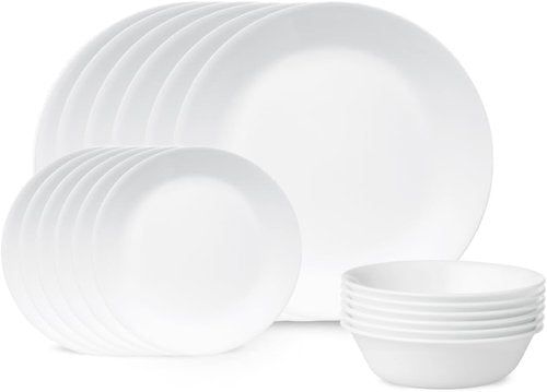 Corelle Livingware 18-Piece Dinnerware Set - Winter Frost White | Service for 6 (1088609)