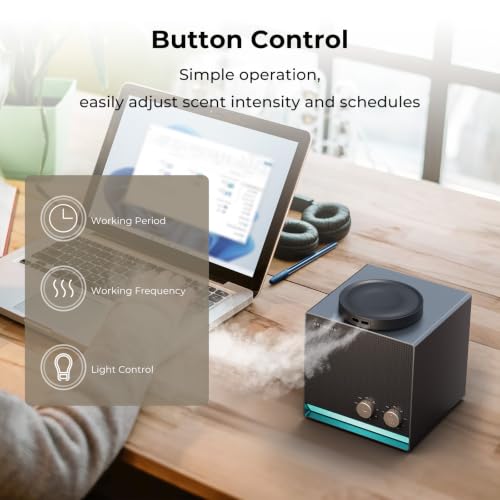 Waterless Essential Oil Diffuser - Black Titanium, Single Scent, Cold Air Technology