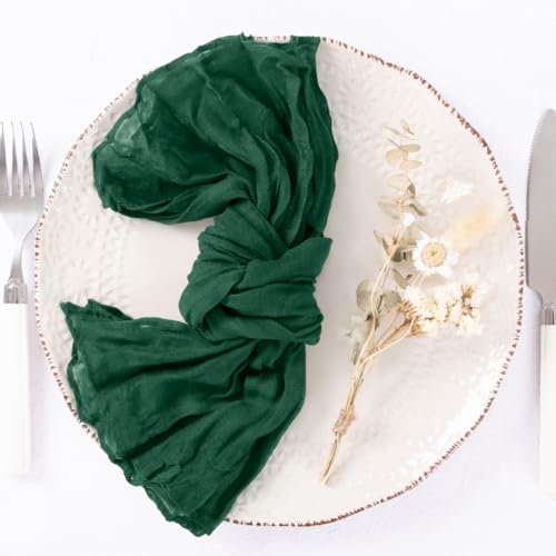 Emerald Green 21" x 21" Cheese Cloth Napkins (Set of 100) by DeZerlor – Party Decorative Napkins
