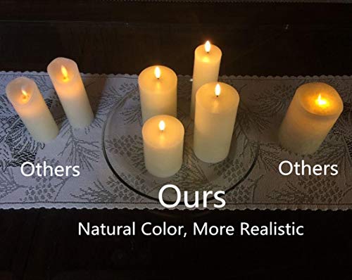 Eywamage Ivory Tall Flameless LED Candles with Remote Control Set of 9