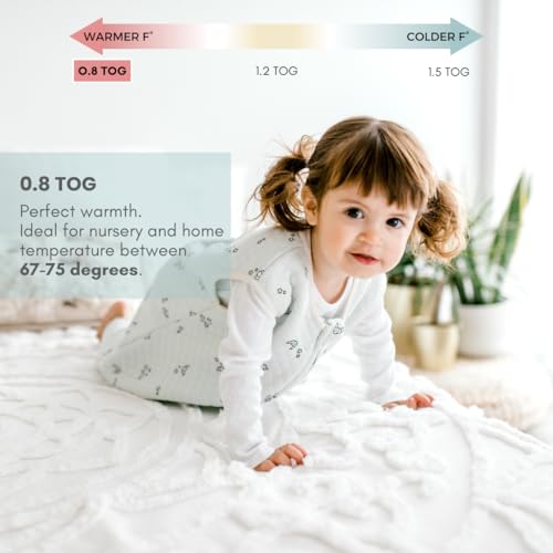 Toddler Sleep Sack with Legs - 0.8 TOG, 2-3T, Croissant - Breathable Bamboo Cotton