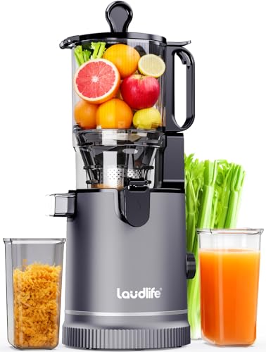 Laudlife 5.9-inch Wide Feed Chute Cold Press Juicer with 100oz Hopper, Easy Clean, BPA-Free