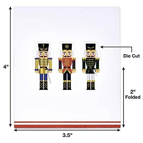 Gift Boutique 100 Pack Christmas Place Cards Holiday Seating Name Card Die Cut Xmas Nutcracker Table Setting Folded Paper Tent Cards for Dinner Wedding Tables Placement Party Decorations 2" x 3.5"