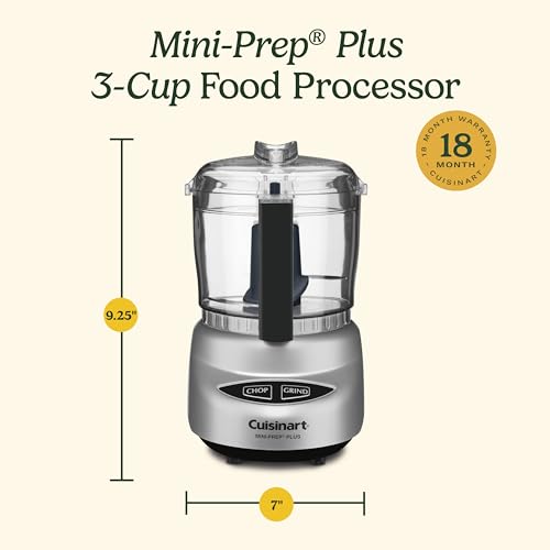 Cuisinart Mini Food Processor Brushed Chrome 3-Cup Capacity with Reversible Blade