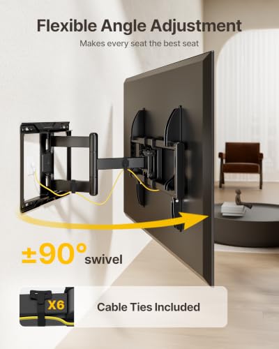 37-84 Inch Full Motion TV Wall Mount - Heavy-Duty Swivel & Tilt Bracket with Full Compatibility - Variation of THIS listing