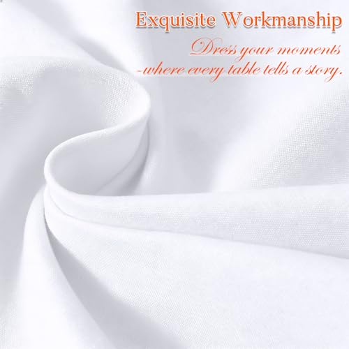 Dexbriz 10 Pack 120 Inch White Round Tablecloth for 48-96 Inch Tables, Hotel & Event Use