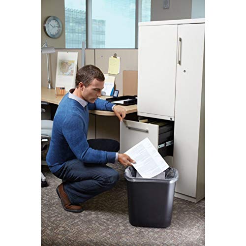 7-Gallon Black Wastebasket - Commercial Trash Bin Pack of 4 - Durable & Stackable
