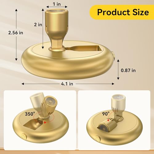 Rechargeable LED Spotlight Indoor 2-Pack - Gold Dimmable Accent Lights with Remote