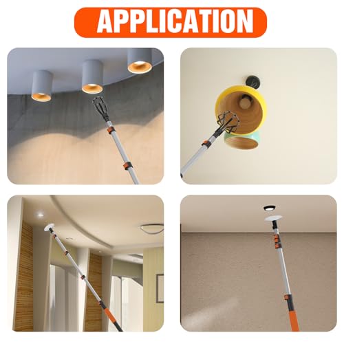 20FT Reach Light Bulb Changer for High Ceilings with Telescoping Pole & Attachments