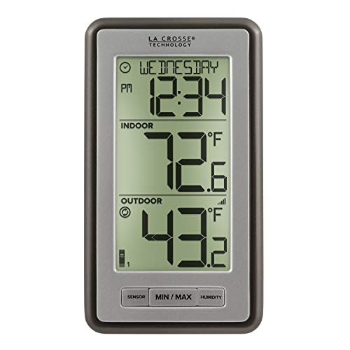 Digital Wireless Indoor Outdoor Thermometer with Humidity - Titanium Variation