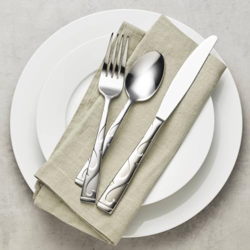 Oneida Tuscany 45-Piece Flatware Set for 8 - Embossed Rock-Inspired Design