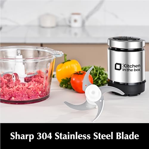 Kitchen in the Box 8-Cup Dual Bowl Food Processor & Meat Grinder, Black