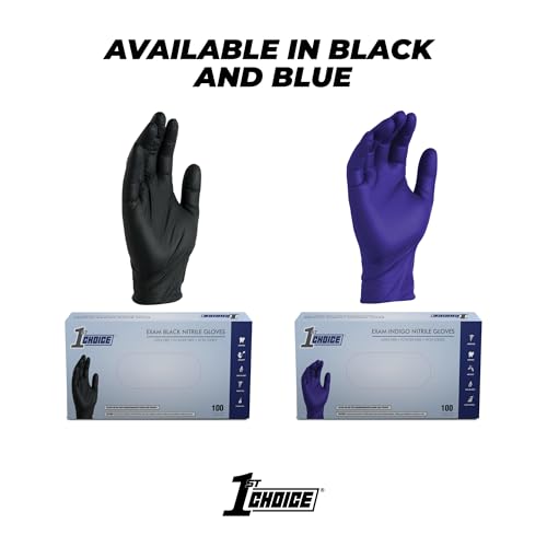 1st Choice Medium Indigo Nitrile Exam Gloves 3 Mil Disposable Medical & Salon Use